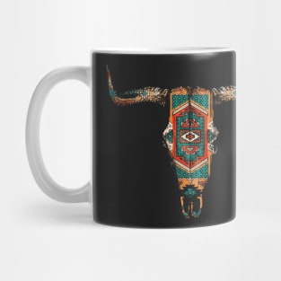 Vintage Aztec Indian Pattern Bull Skull Cowgirl Mug